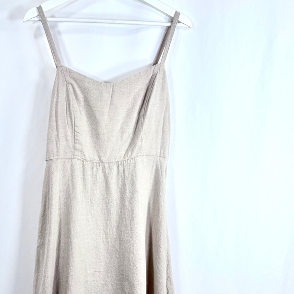 Old Navy Dresses & Skirts - Old Navy Womens Linen Blend Smocked Back Fit and Flare Dress Beige Large